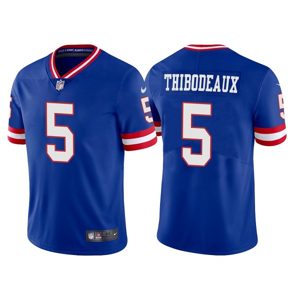Men's New York Giants #5 Kayvon Thibodeaux Royal Vapor Untouchable Classic Retired Player Stitched Game Jersey